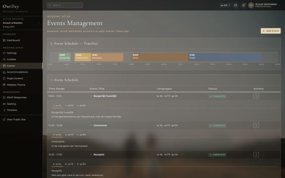 Event Timeline Manager